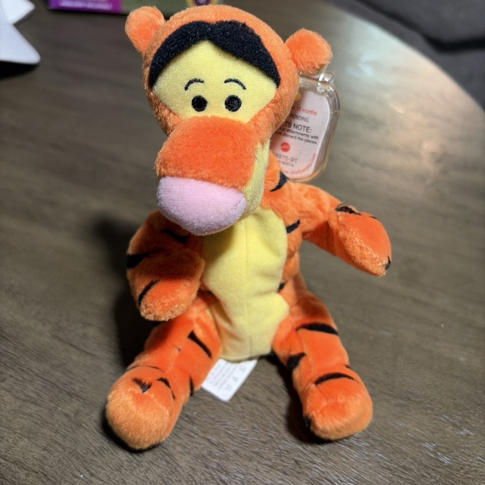 Disney Winnie the Pooh Tigger Star Bean Bag Plush 8" Mattel Toy Stuff Animal